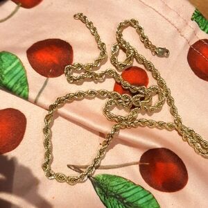 AUTHENTIC GENUINE Solid 1OK yellow gold 💛 24" ROPE chain necklace